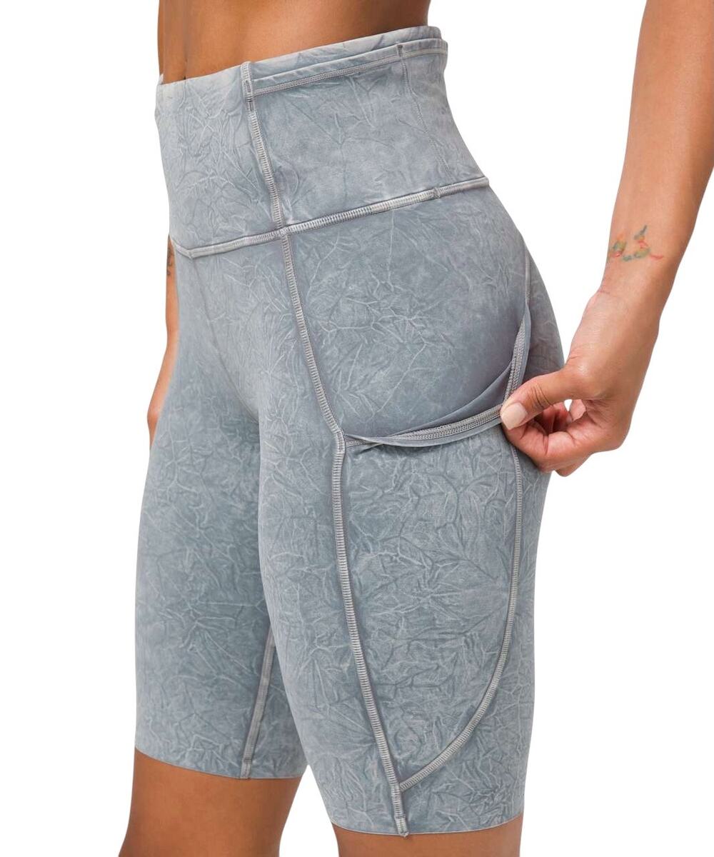 Lululemon Fast and Free Ice Dye 10" Short in Ice Wash Asphalt Grey Size 4